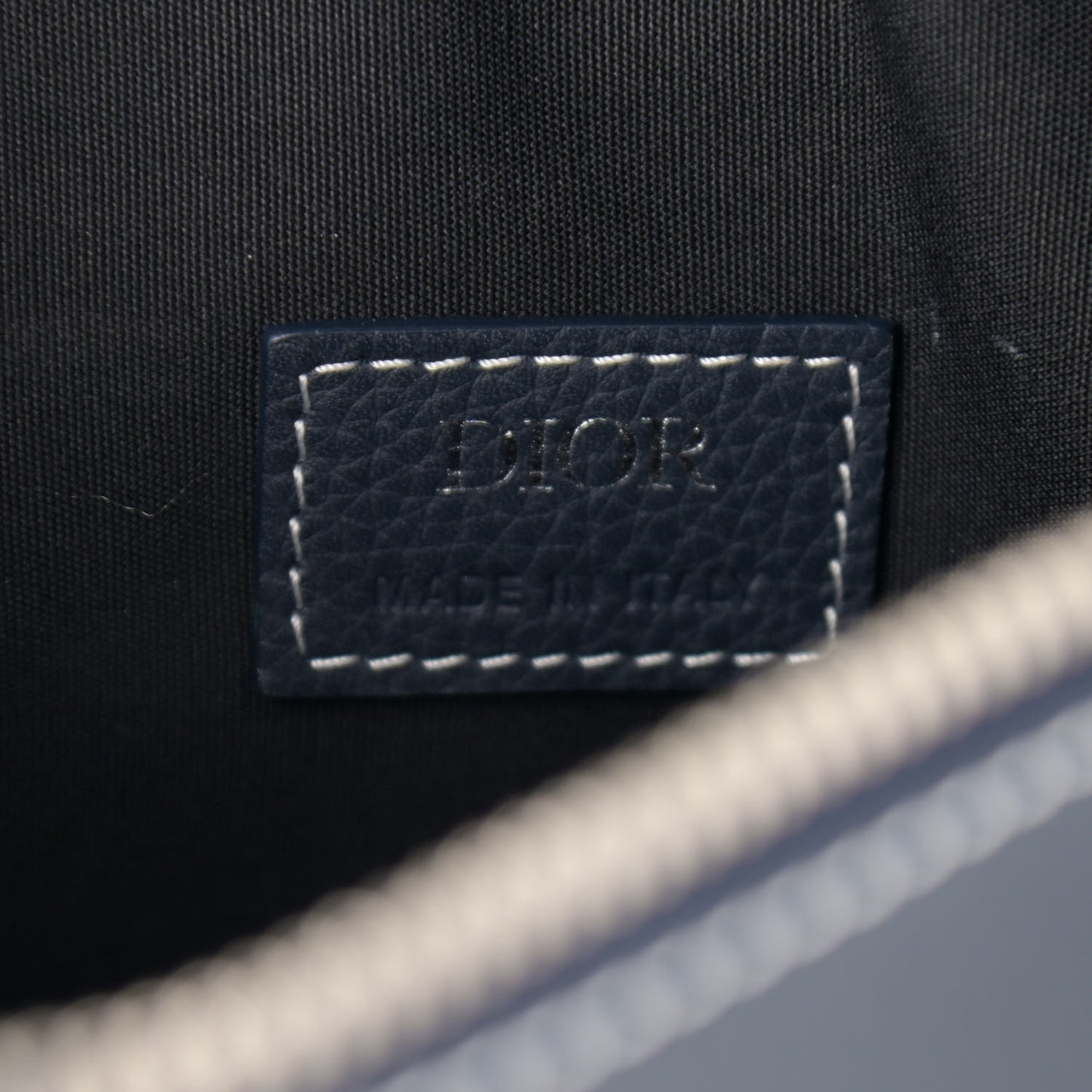 Grained Calfskin Kim Jones Saddle Bag Navy Blue