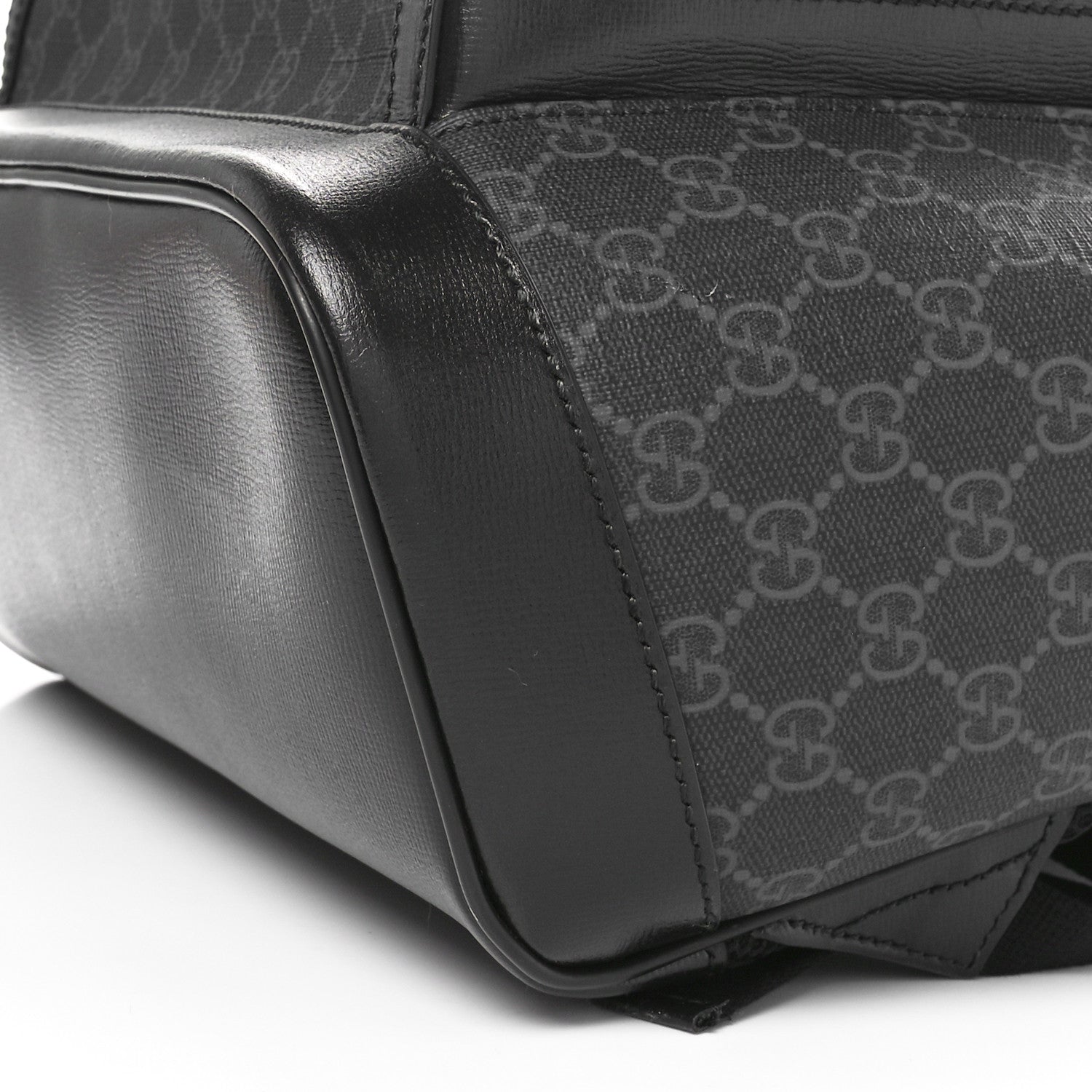 Gucci GG Supreme Monogram Textured Calfskin Retro Interlocking G Backpack Black 10 of 10