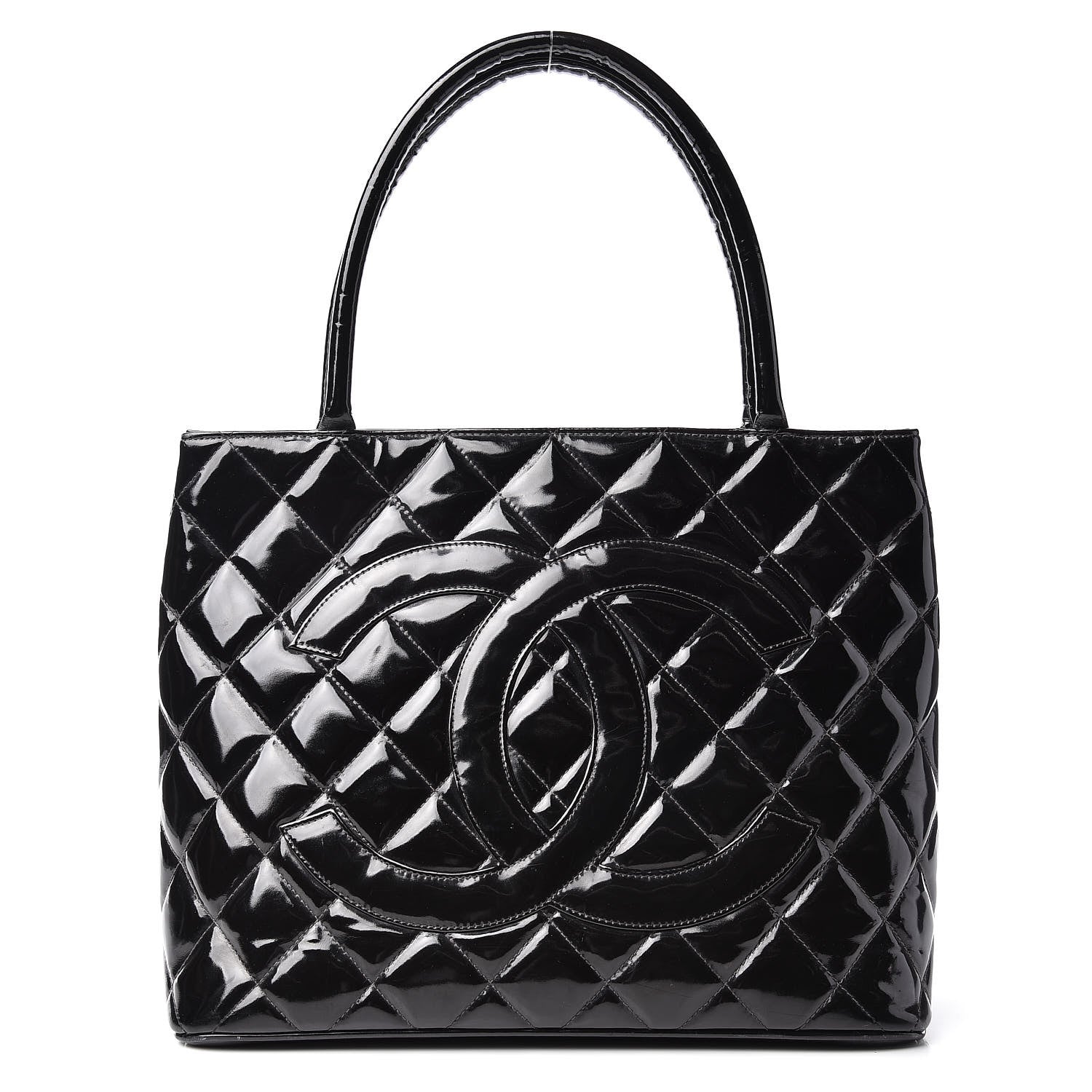 Chanel Patent Medallion Tote Black 1 of 21
