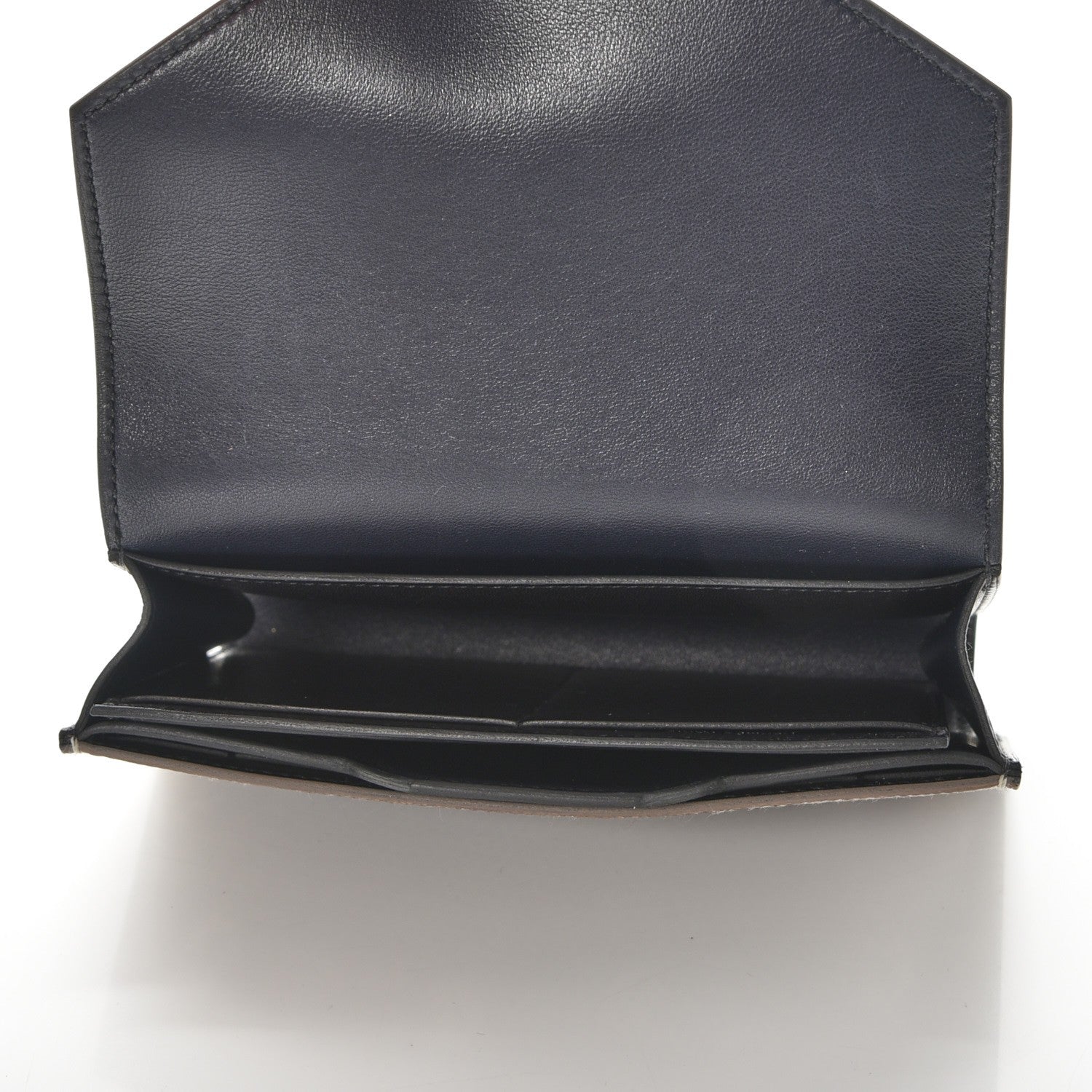 Hermes Evergrain Lizard Passant Compact Wallet Bleu Indigo Ombre 7 of 10