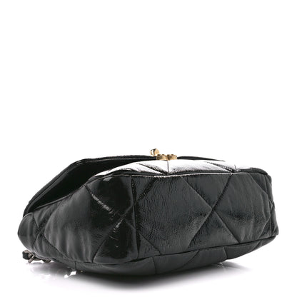 Chanel Shiny Crumpled Calfskin Quilted Medium Chanel 19 Flap Black 4 of 10