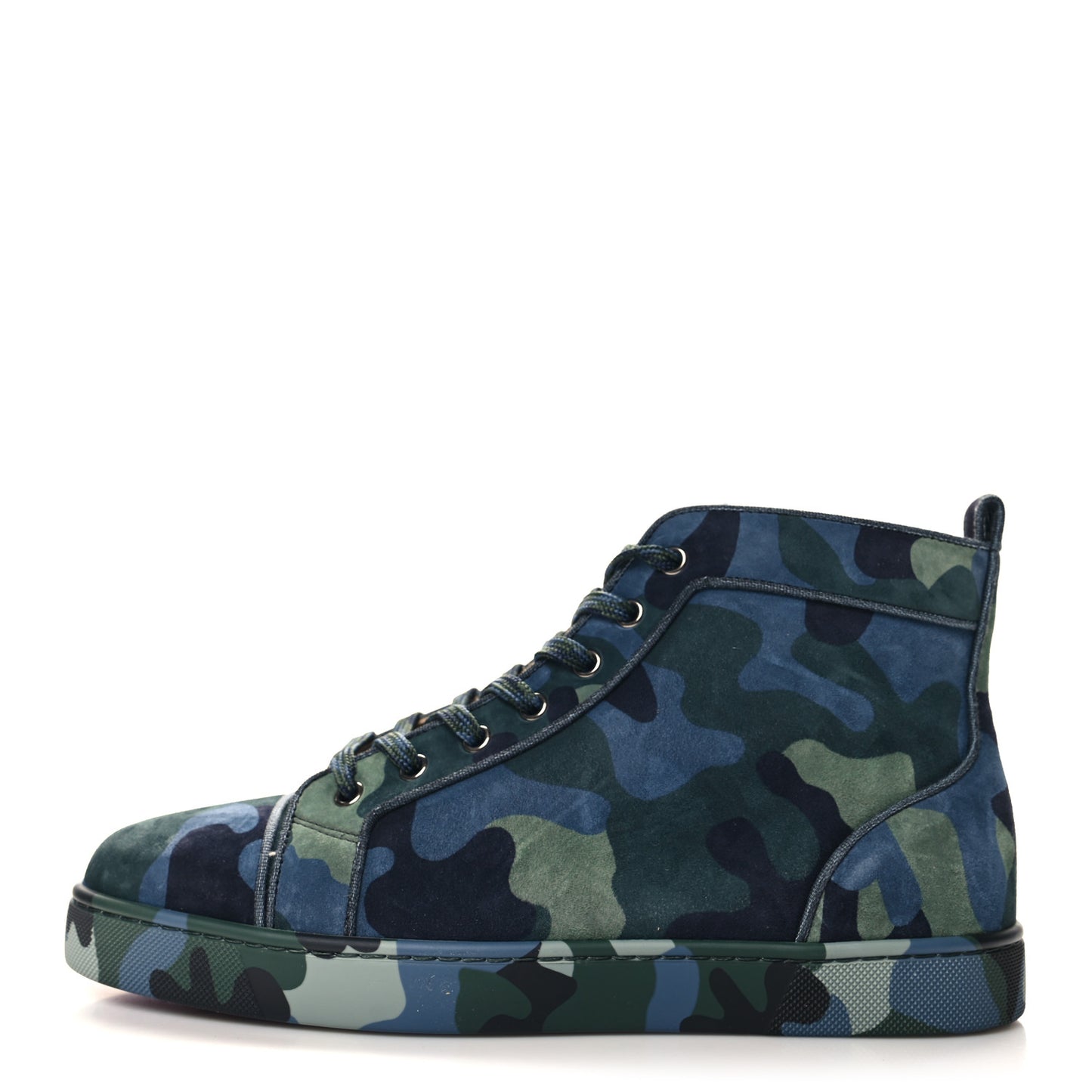 Veau Velours Camouflage Louis Orlato High Top Sneakers 43 Multi