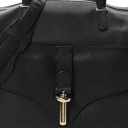 Balenciaga Grained Calfskin Tube Boston Bag Black 9 of 11