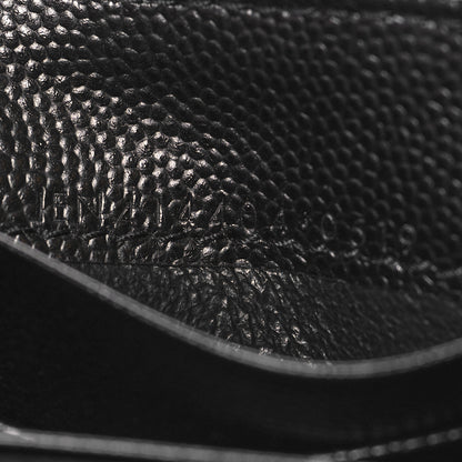 Saint Laurent Grain De Poudre Matelasse Chevron Small Monogram Envelope Wallet Black 7 of 8