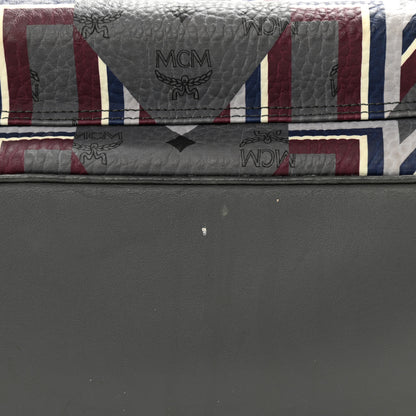 MCM Visetos Chevron Stripe Medium Backpack Phantom Grey Multicolor 9 of 11