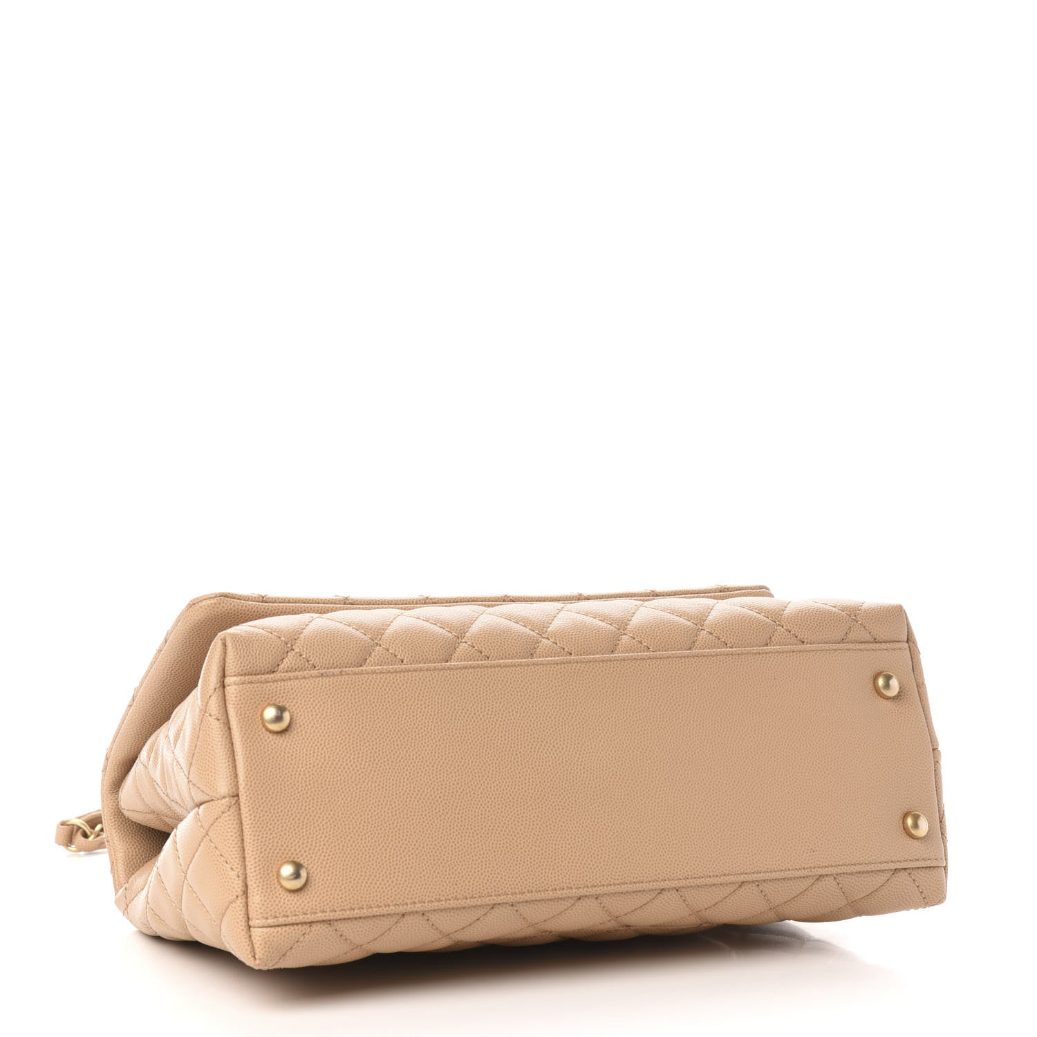 Chanel Caviar Lizard Embossed Quilted Small Coco Handle Flap Beige 4 of 13