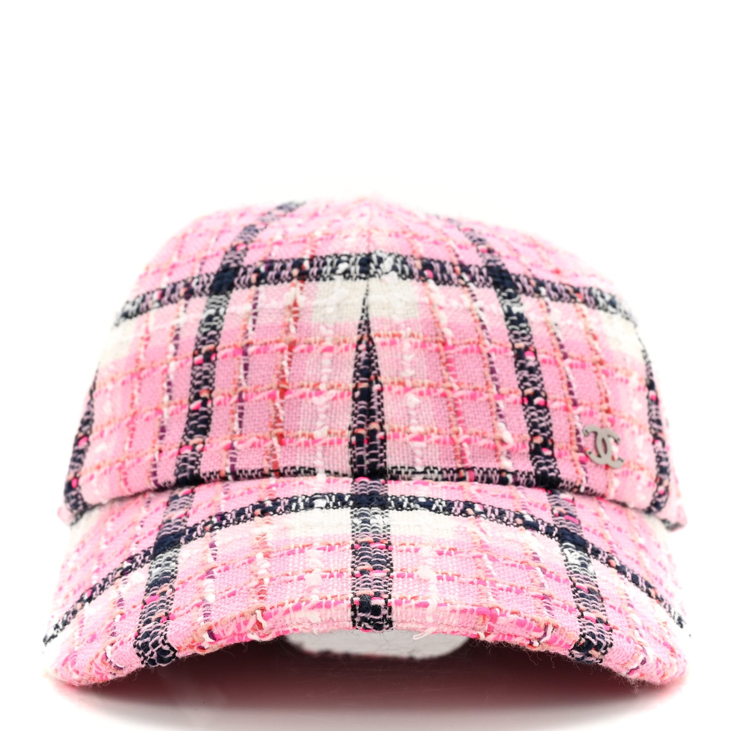 Cotton Wool Tweed CC Cap Hat Pink Navy Blue White