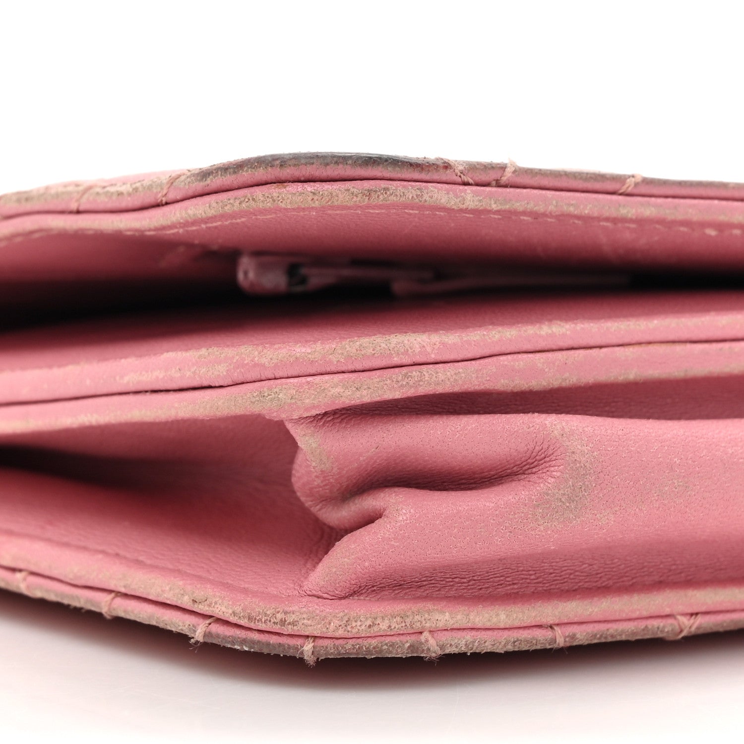 Chanel Lambskin Quilted CC Crossing Wallet On Chain WOC Pink 11 of 20