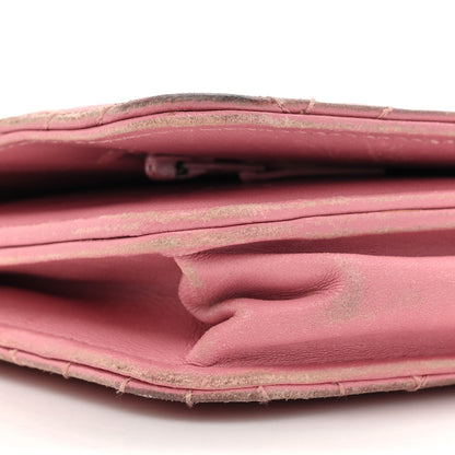 Chanel Lambskin Quilted CC Crossing Wallet On Chain WOC Pink 11 of 20