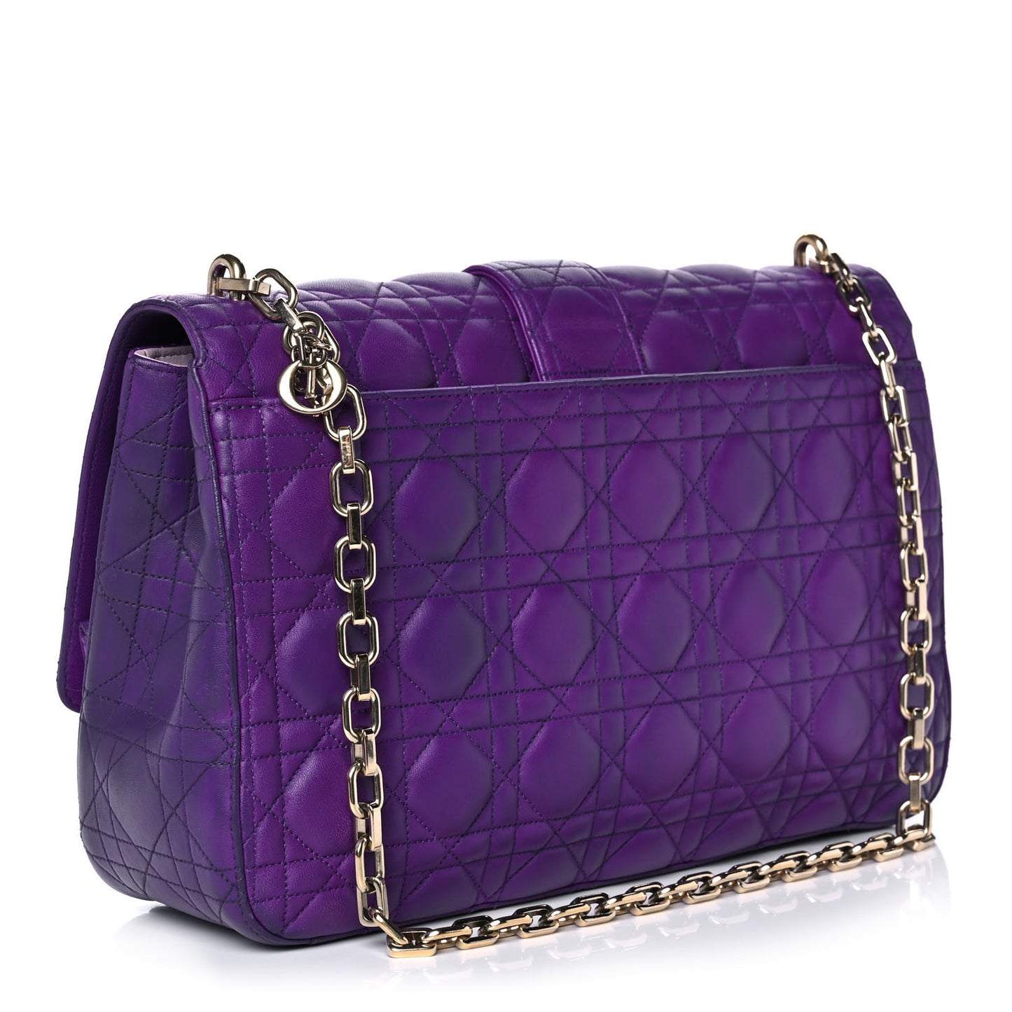 Lambskin Cannage Large Miss Dior Flap Purple