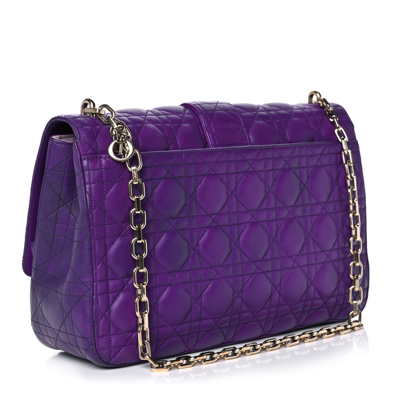 Christian Dior Lambskin Cannage Large Miss Dior Flap Purple 3 of 11