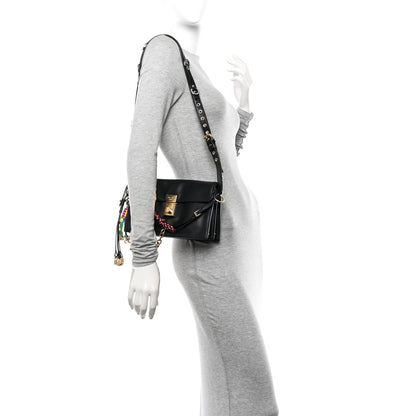 Prada Calfskin Soft Sound Charms Shoulder Bag Black 2 of 11