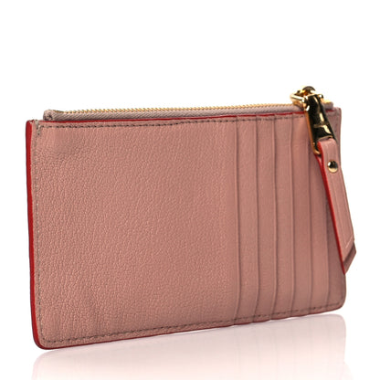 Miu Miu Goatskin Madras Love Zip Card Holder Orchidea 3 of 7