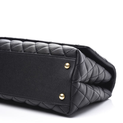 Chanel Caviar Lizard Embossed Quilted Small Coco Handle Flap Black 6 of 10
