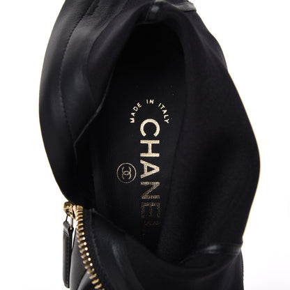 Chanel Lambskin Patent Cap Toe CC Turnlock Ankle Boots 40 Black 9 of 11
