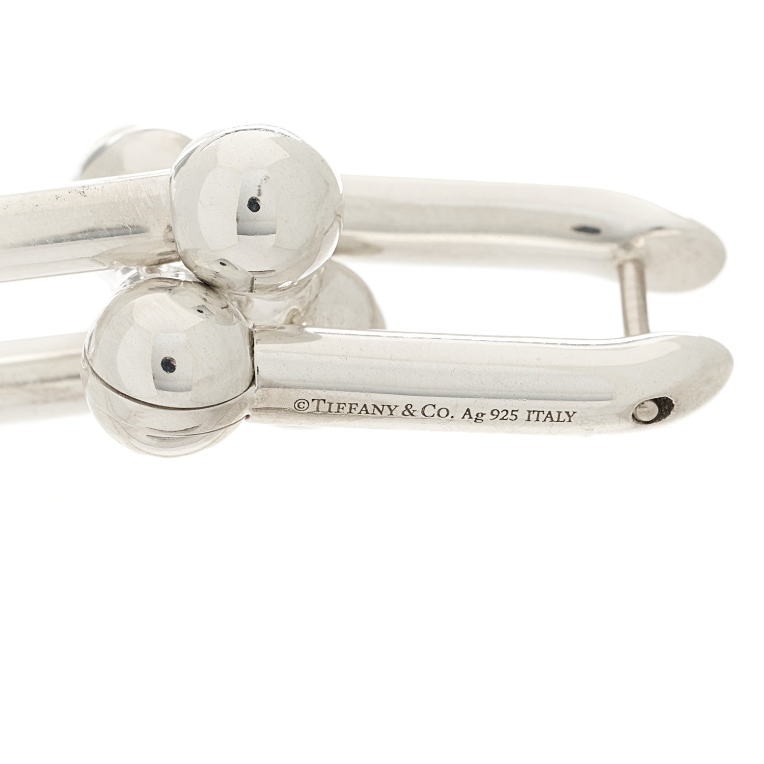Tiffany Sterling Silver Large HardWear Link Earrings 4 of 5