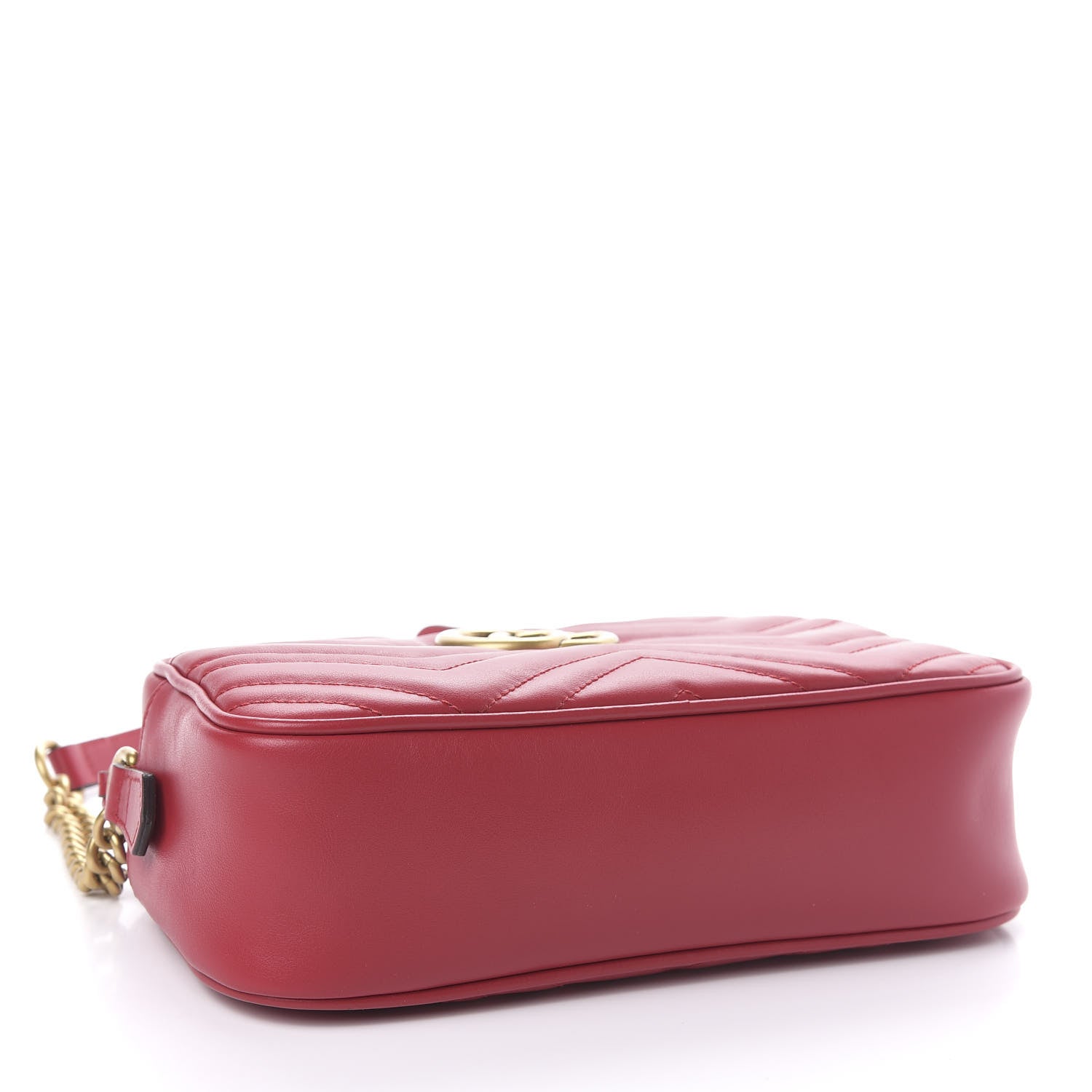 Gucci Calfskin Matelasse Small GG Marmont Chain Shoulder Bag Hibiscus Red 4 of 11