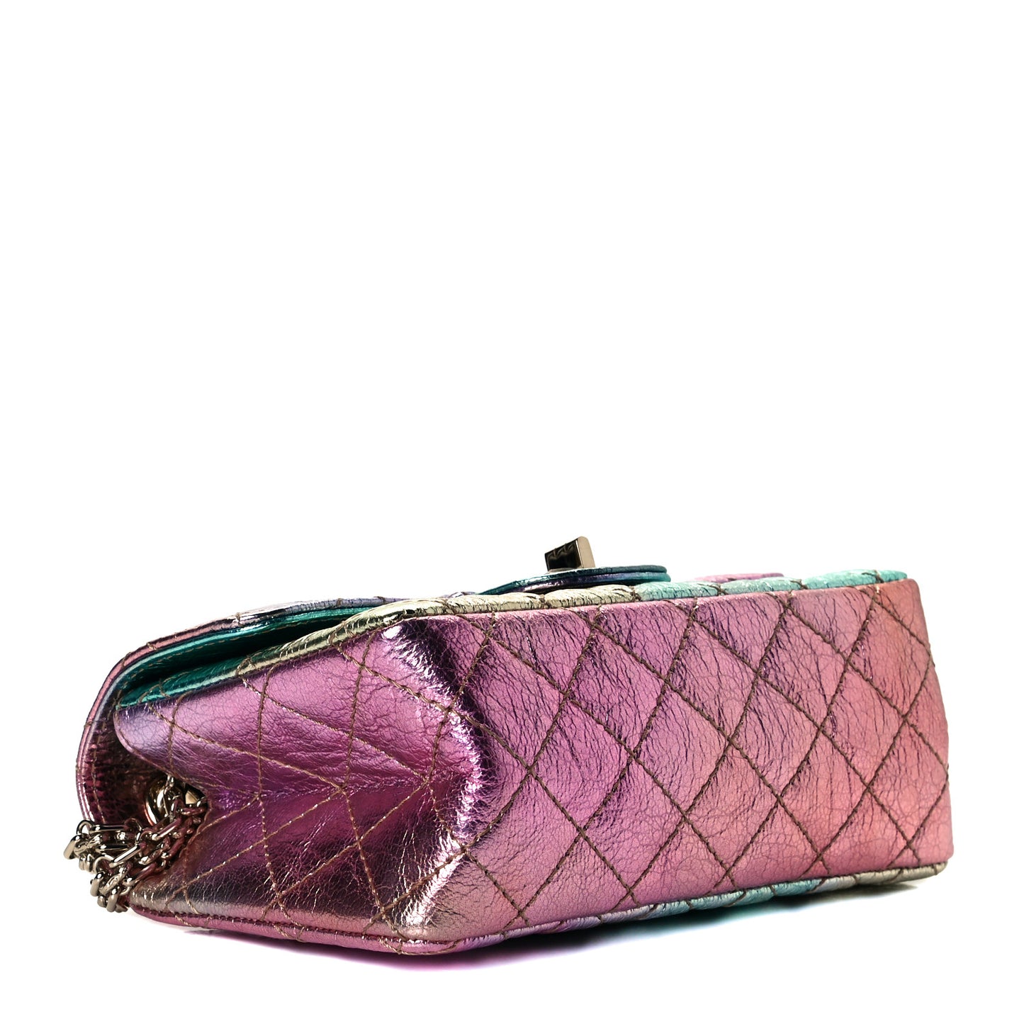 Metallic Goatskin Quilted Mini 2.55 Reissue Flap Multicolor