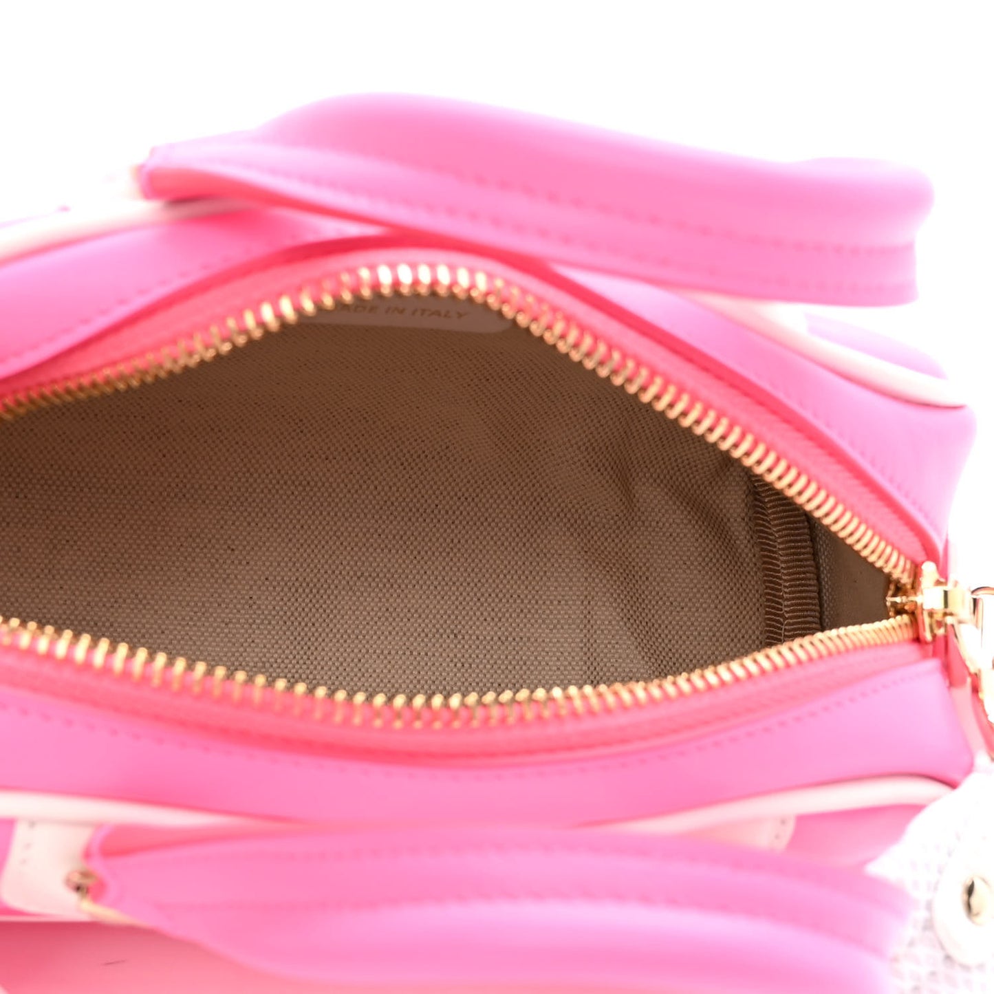 Calfskin Micro Dior Vibe Zip Bowling Bag Pink Multicolor