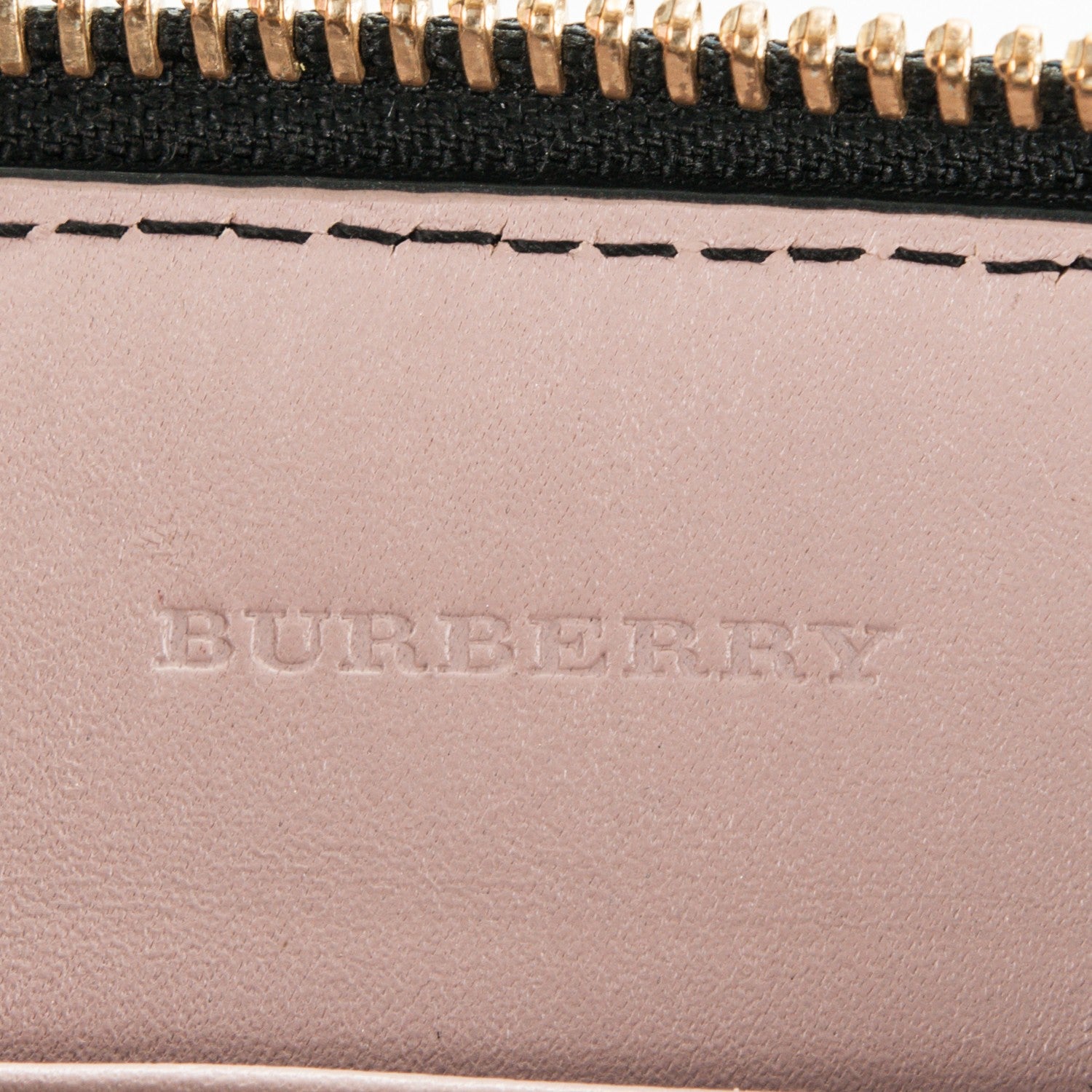 Burberry Signature Grain Calfskin Check Embossed Peyton Crossbody Clutch Bag Pale Orchid 6 of 6