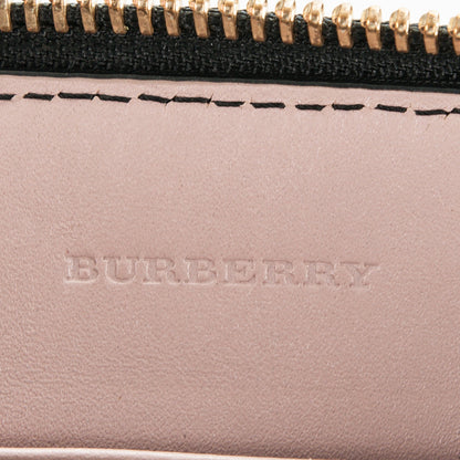Burberry Signature Grain Calfskin Check Embossed Peyton Crossbody Clutch Bag Pale Orchid 6 of 6