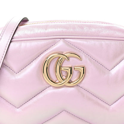 Gucci Iridescent Nappa Chevron Matelasse Small GG Marmont Chain Shoulder Bag Iridescent Escape Pink 8 of 11
