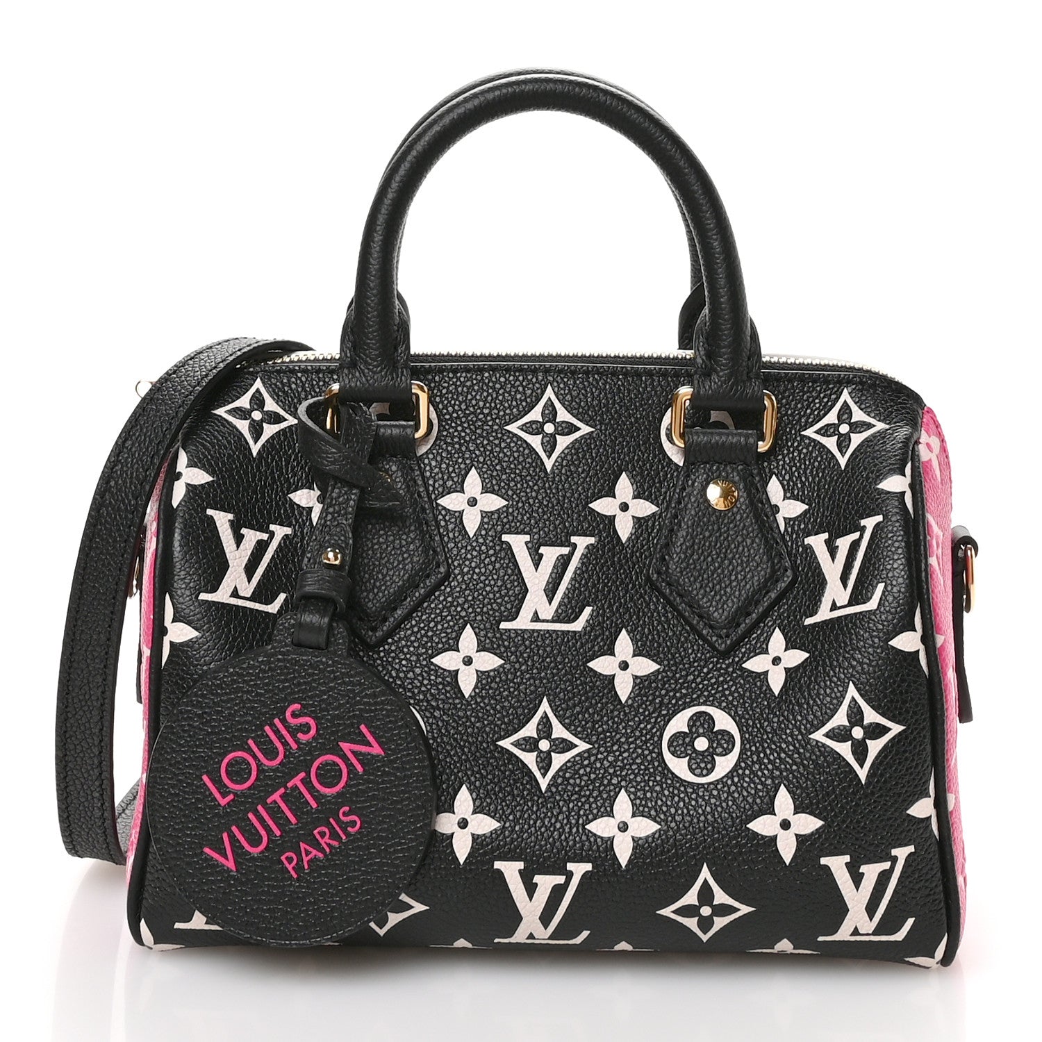 Louis Vuitton Empreinte Monogram Spring in the City Speedy Bandouliere 20 Black White Pink 1 of 9