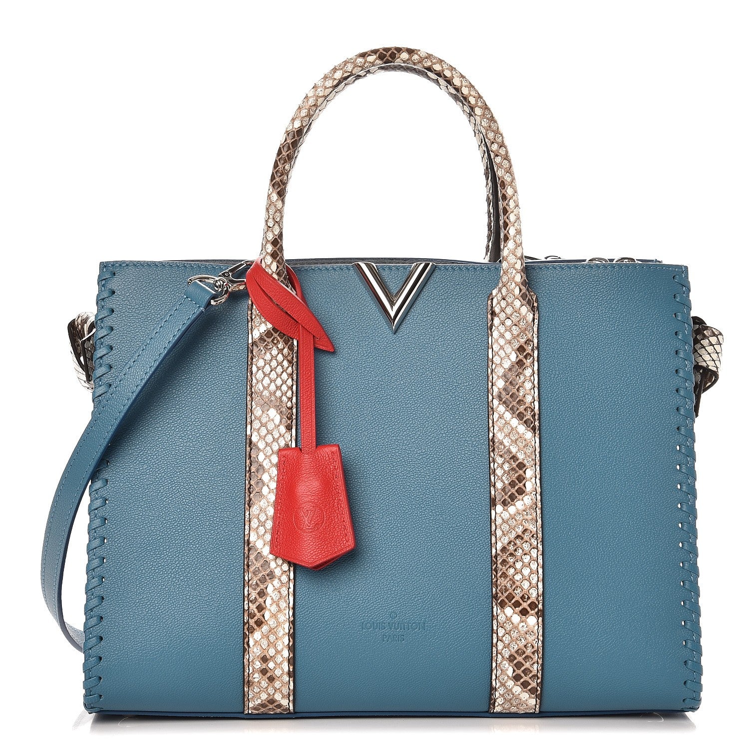 Louis Vuitton Cuir Plume Python Very Tote Blue Glacier 1 of 6