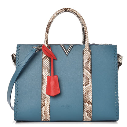 Louis Vuitton Cuir Plume Python Very Tote Blue Glacier 1 of 6