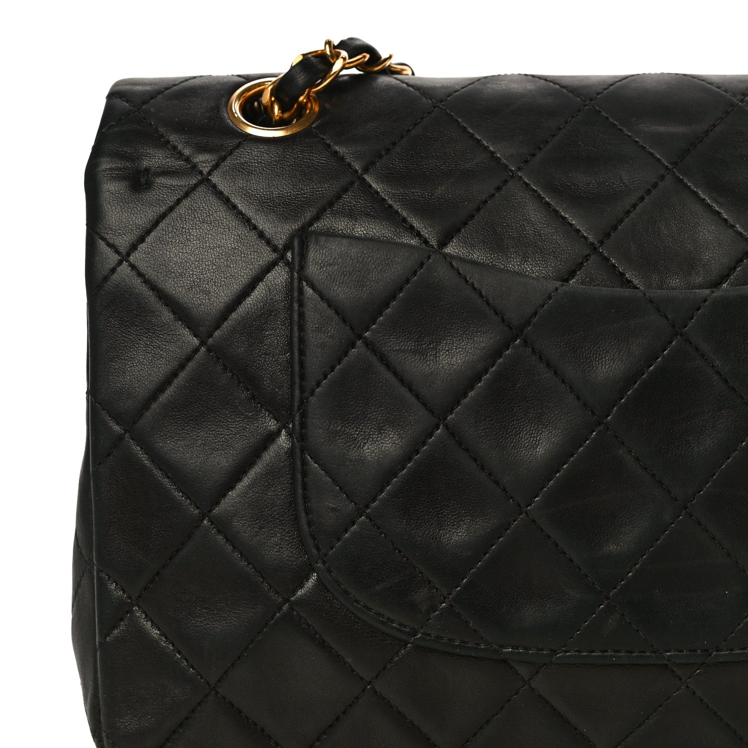 Chanel Lambskin Quilted Medium Double Flap Black 25 of 29