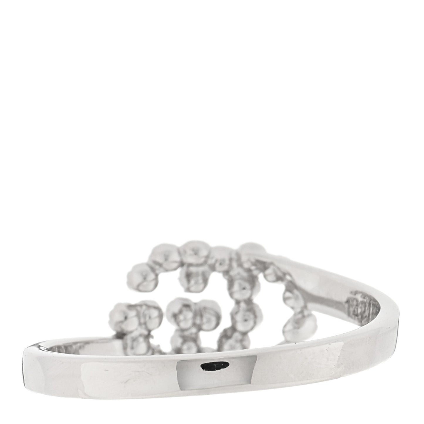 18K White Gold Diamond Running Double G Ring 54 6.75