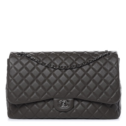 Chanel Calfskin Quilted Small XXL Travel Flap Bag Khaki 1 of 11