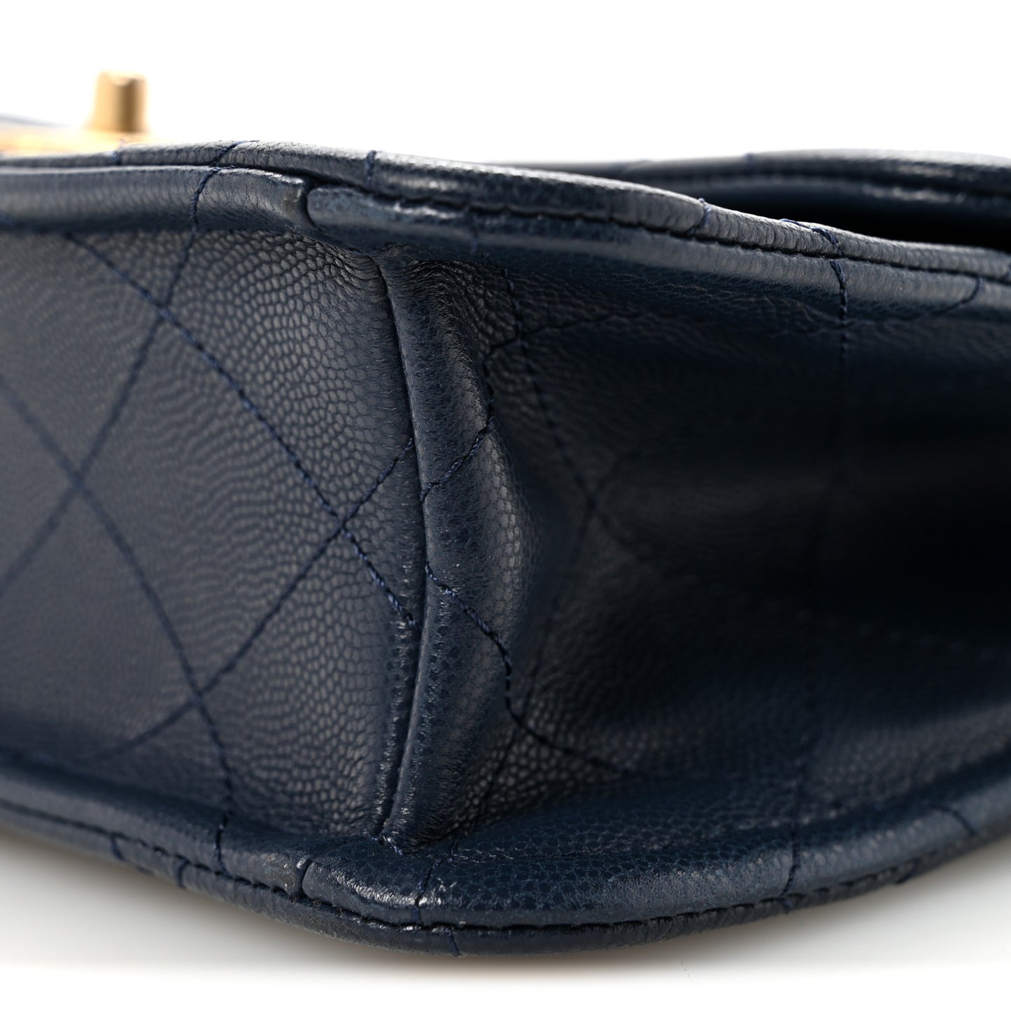 Caviar Quilted Medium Sweet Classic Flap Navy Blue