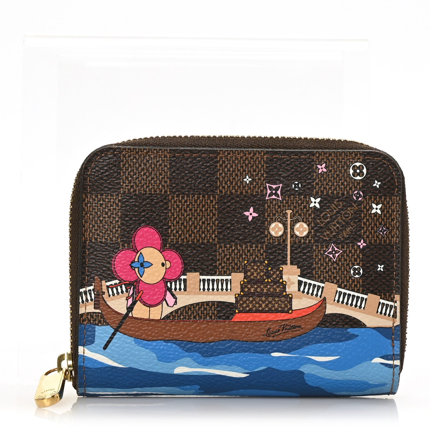 Louis Vuitton Damier Ebene 2019 Christmas Animation Zippy Coin Purse Blue 1 of 6