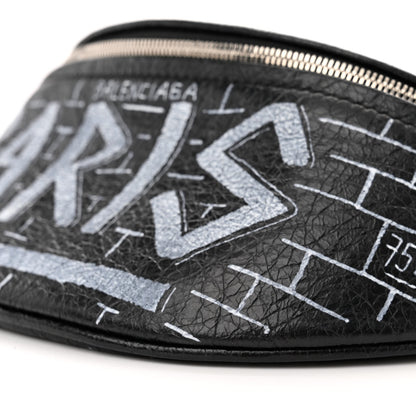 Balenciaga Agneau Arena Graffiti All Over XXS Souvenir Belt Bag Black White 9 of 12