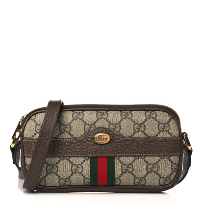 Gucci GG Supreme Monogram Web Mini Ophidia GG Bag Brown 1 of 11