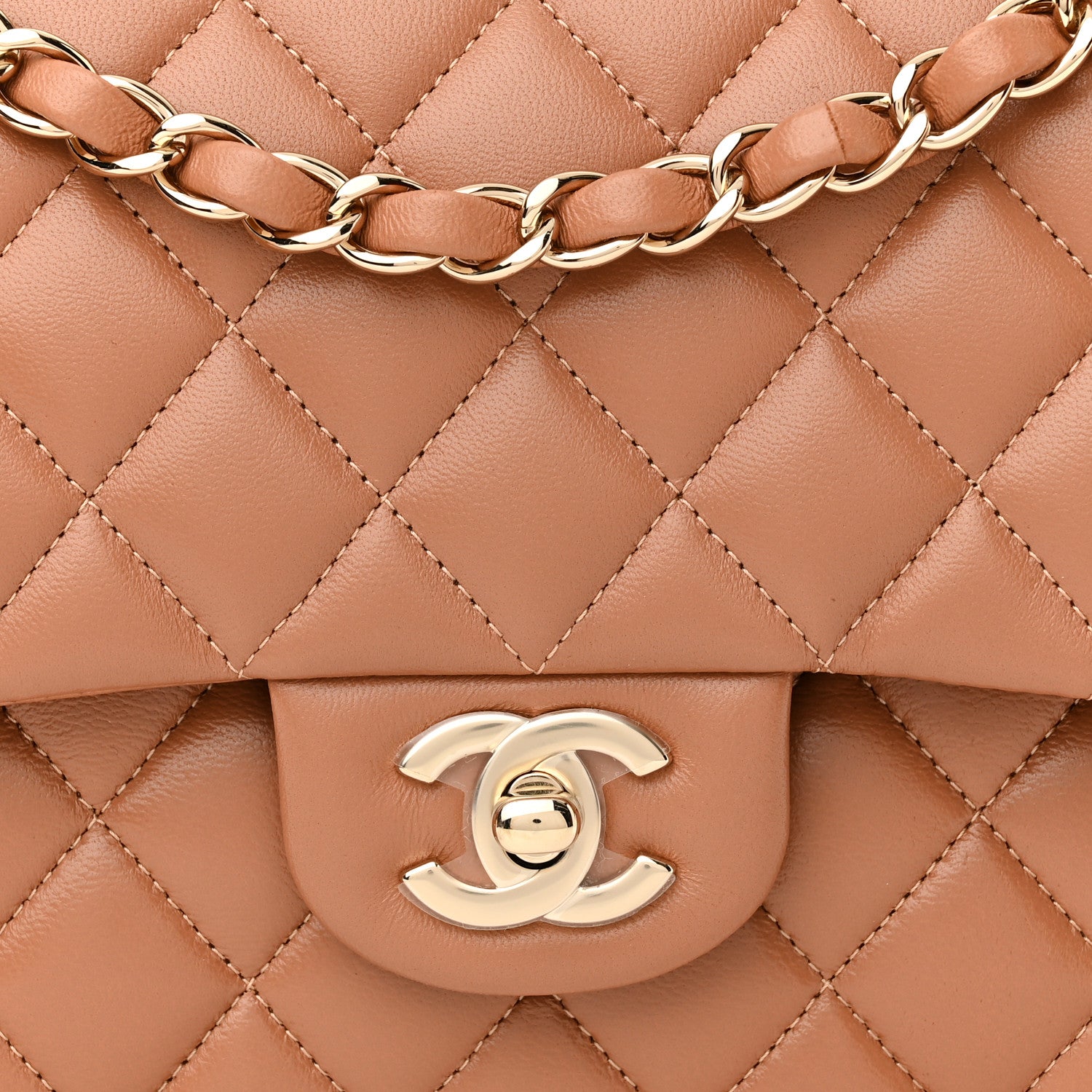 Chanel Lambskin Quilted Medium Double Flap Brown 8 of 10