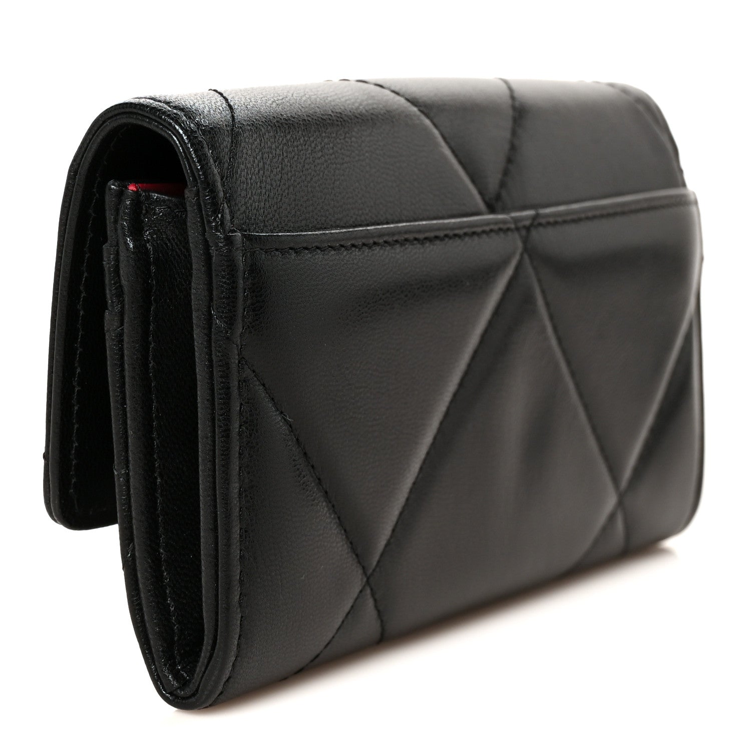 Chanel Lambskin Quilted Chanel 19 Flap Wallet Black 3 of 10