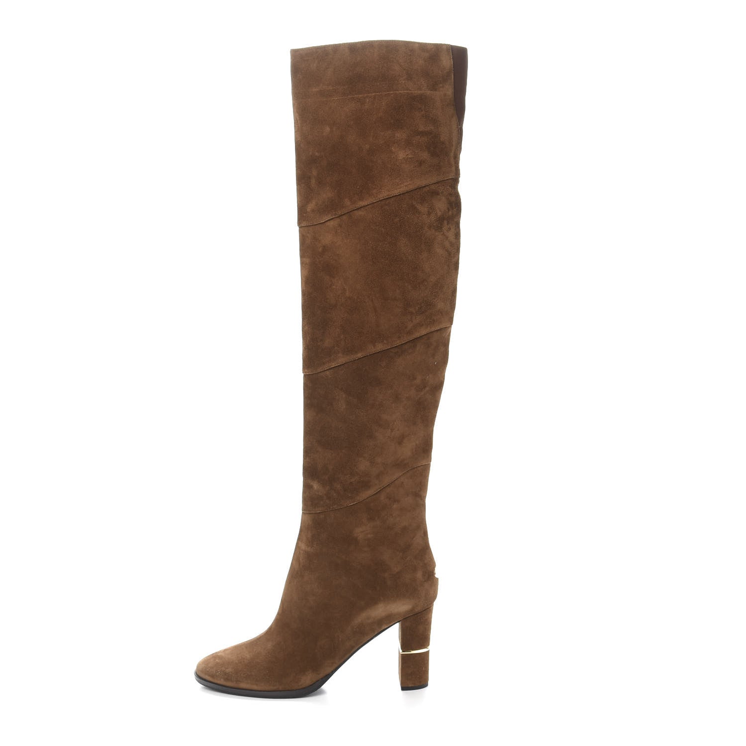 Jimmy Choo Suede Maira 80 Knee High Boots 41 Khaki Brown 1 of 7
