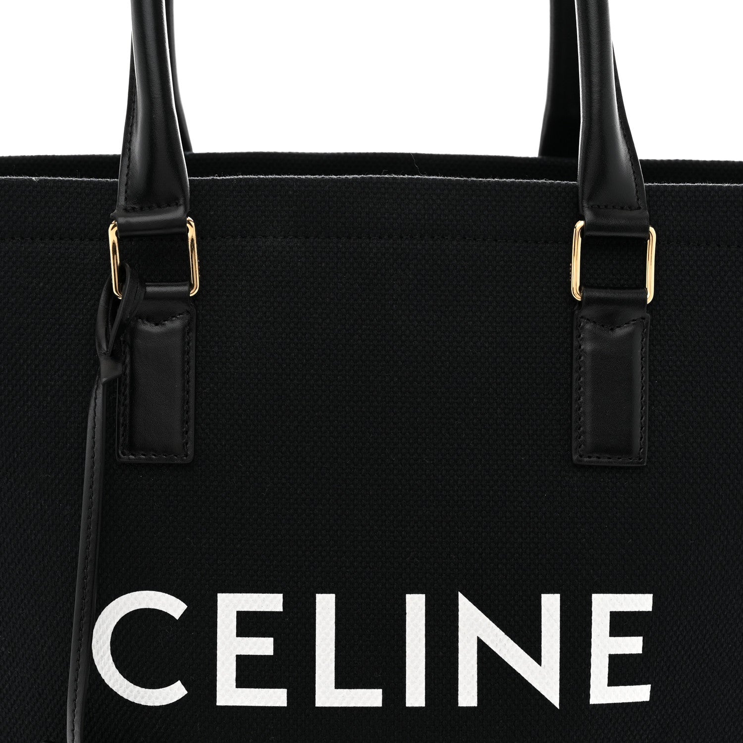 Celine Canvas Calfskin Horizontal Cabas Black 9 of 11