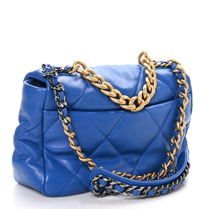 Chanel Lambskin Quilted Large Chanel 19 Flap Blue 3 of 11
