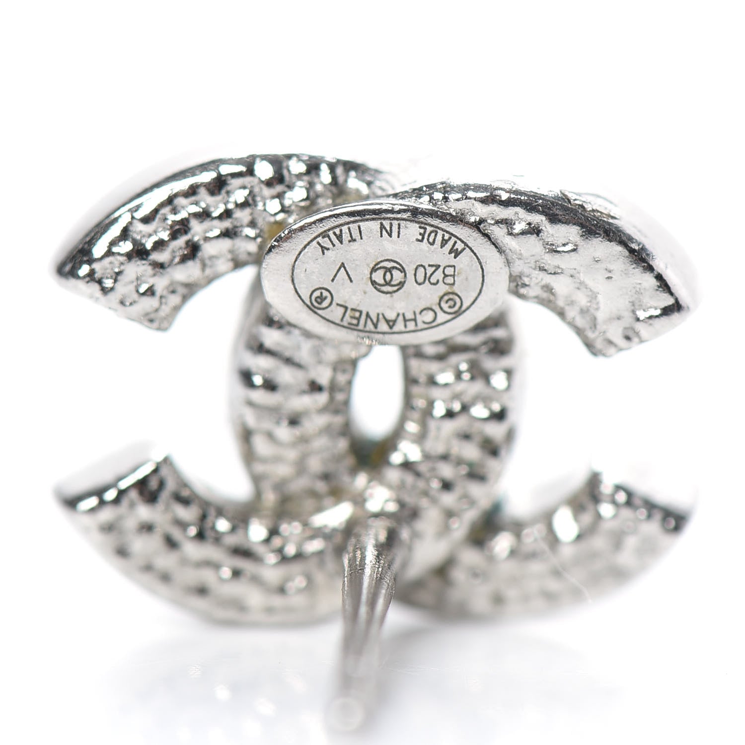 Chanel Crystal CC Earrings Silver 4 of 5