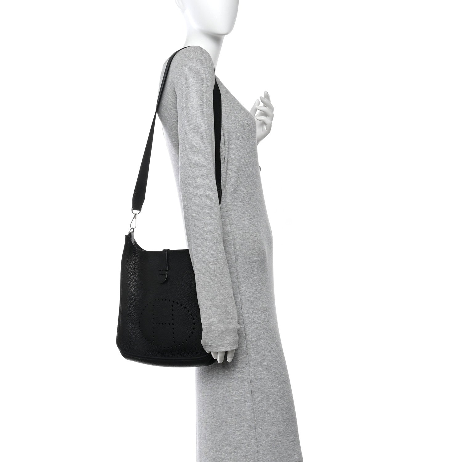 Hermes Taurillon Clemence Evelyne II PM  Black 2 of 12