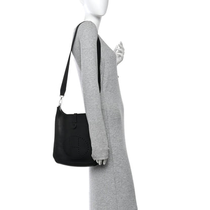 Hermes Taurillon Clemence Evelyne II PM  Black 2 of 12