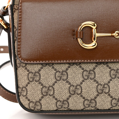 Gucci GG Supreme Monogram Small Horsebit 1955 Shoulder Bag Beige Brown Sugar 11 of 12