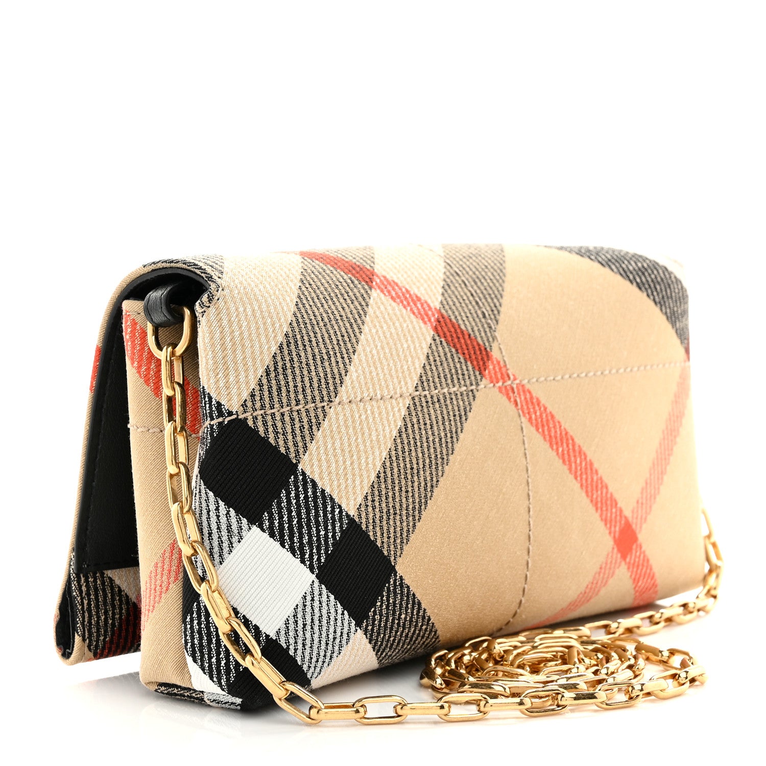 Burberry Jacquard Check Soft Snip Mini Chain Bag Sand 3 of 10