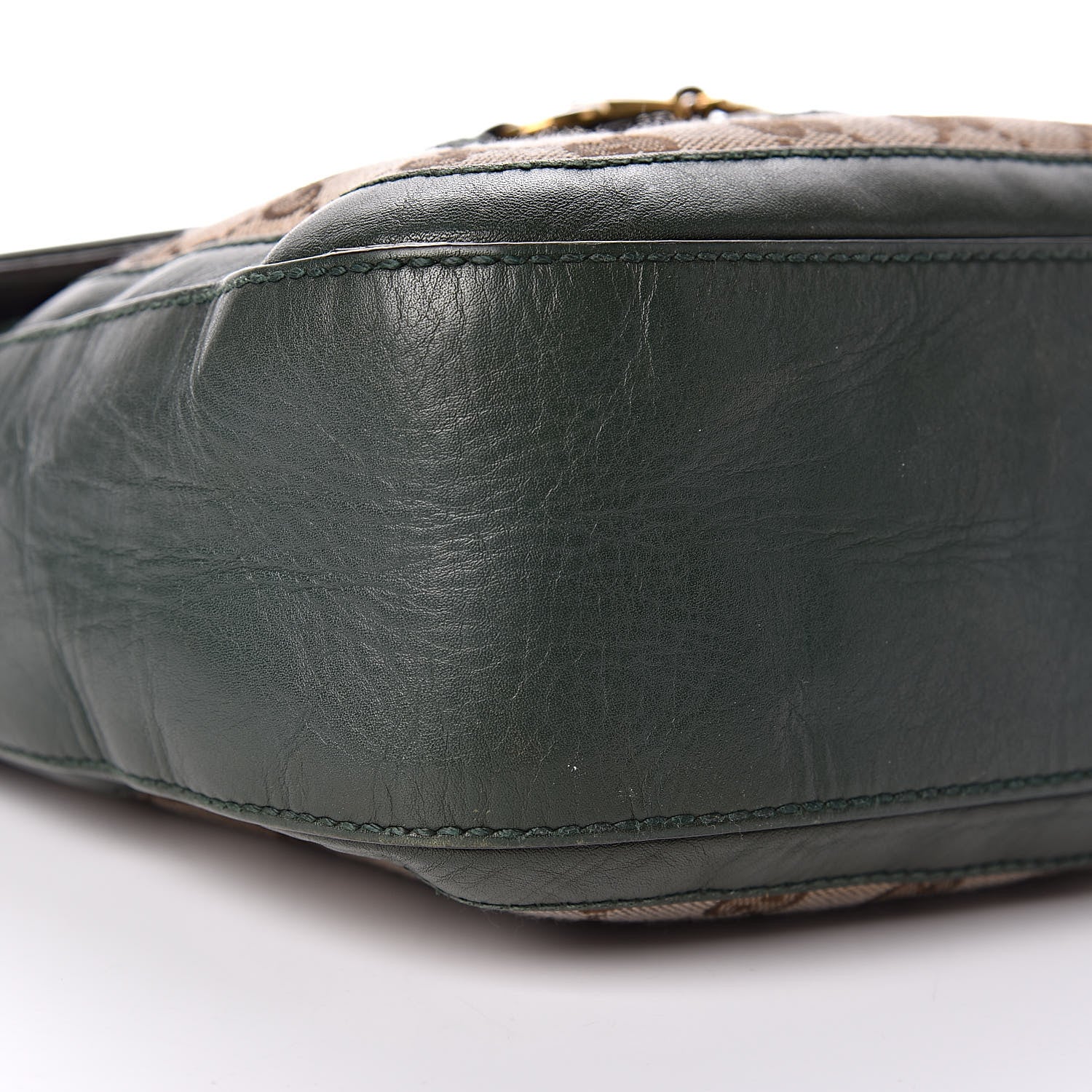 Gucci Monogram Calfskin Medium Lady Web Shoulder Bag Beige Green 5 of 18