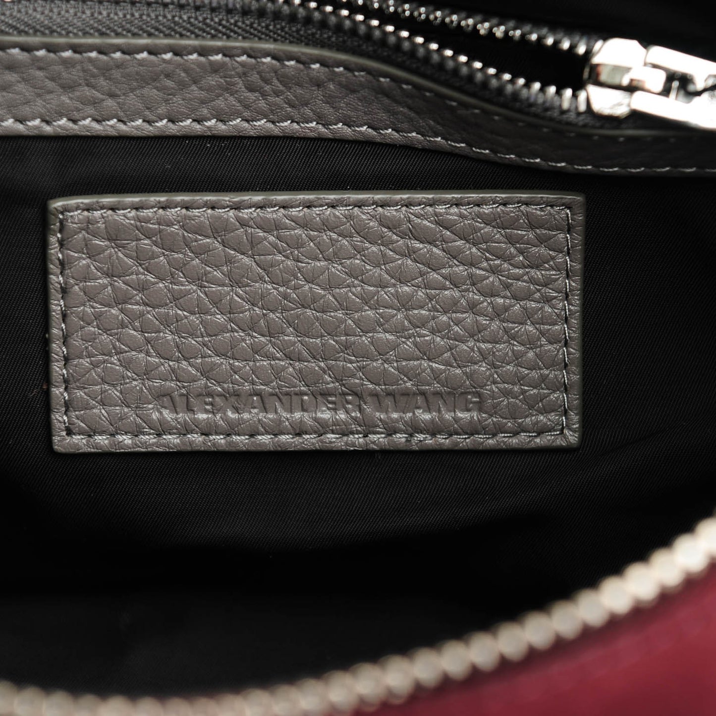 Nubuck Soft Pebbled Calfskin Mini Rockie Beet Stone Rhodium Hardware