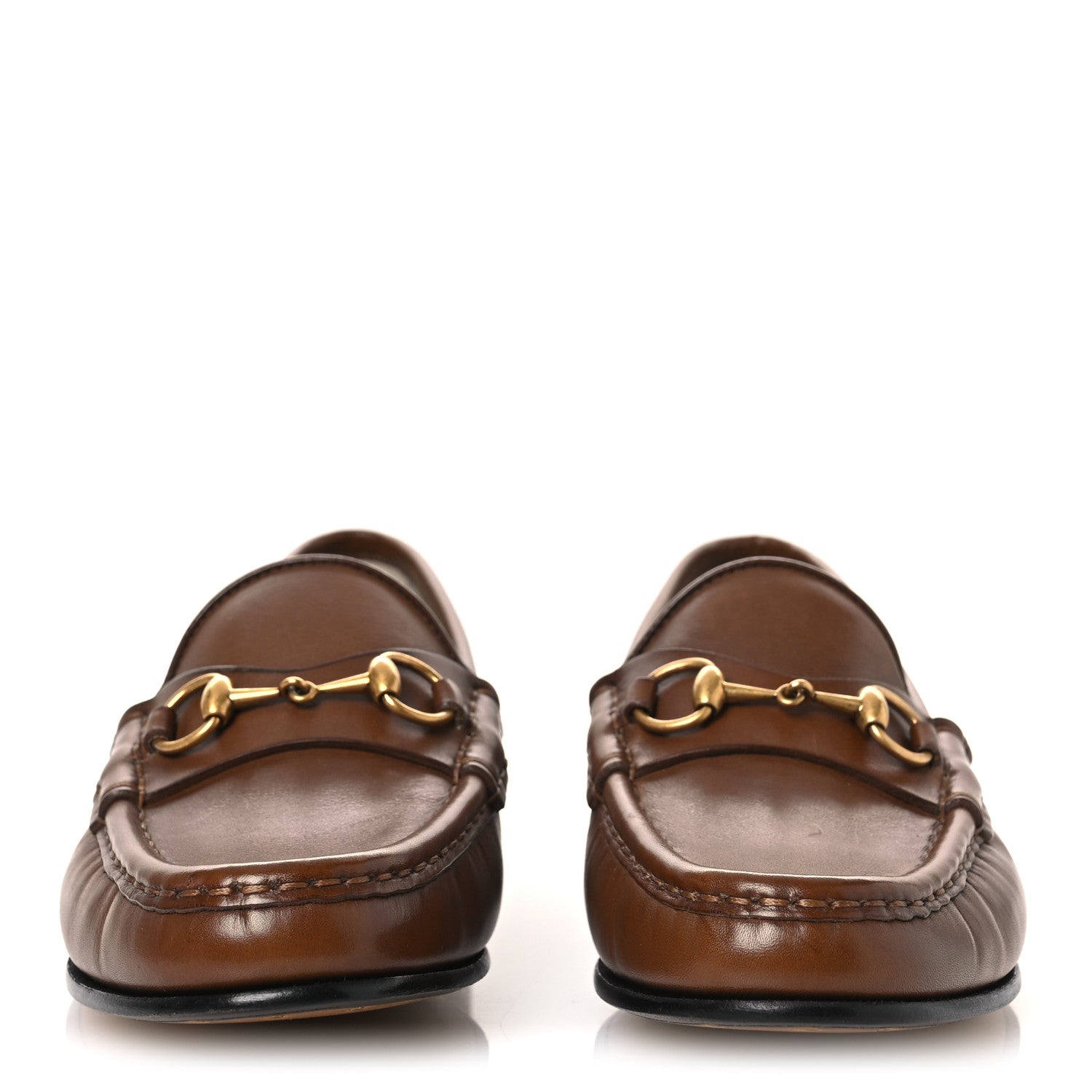 Gucci Betis Glamour Calfskin Womens 1953 Horsebit Loafers 37.5 Brown Sugar 3 of 12