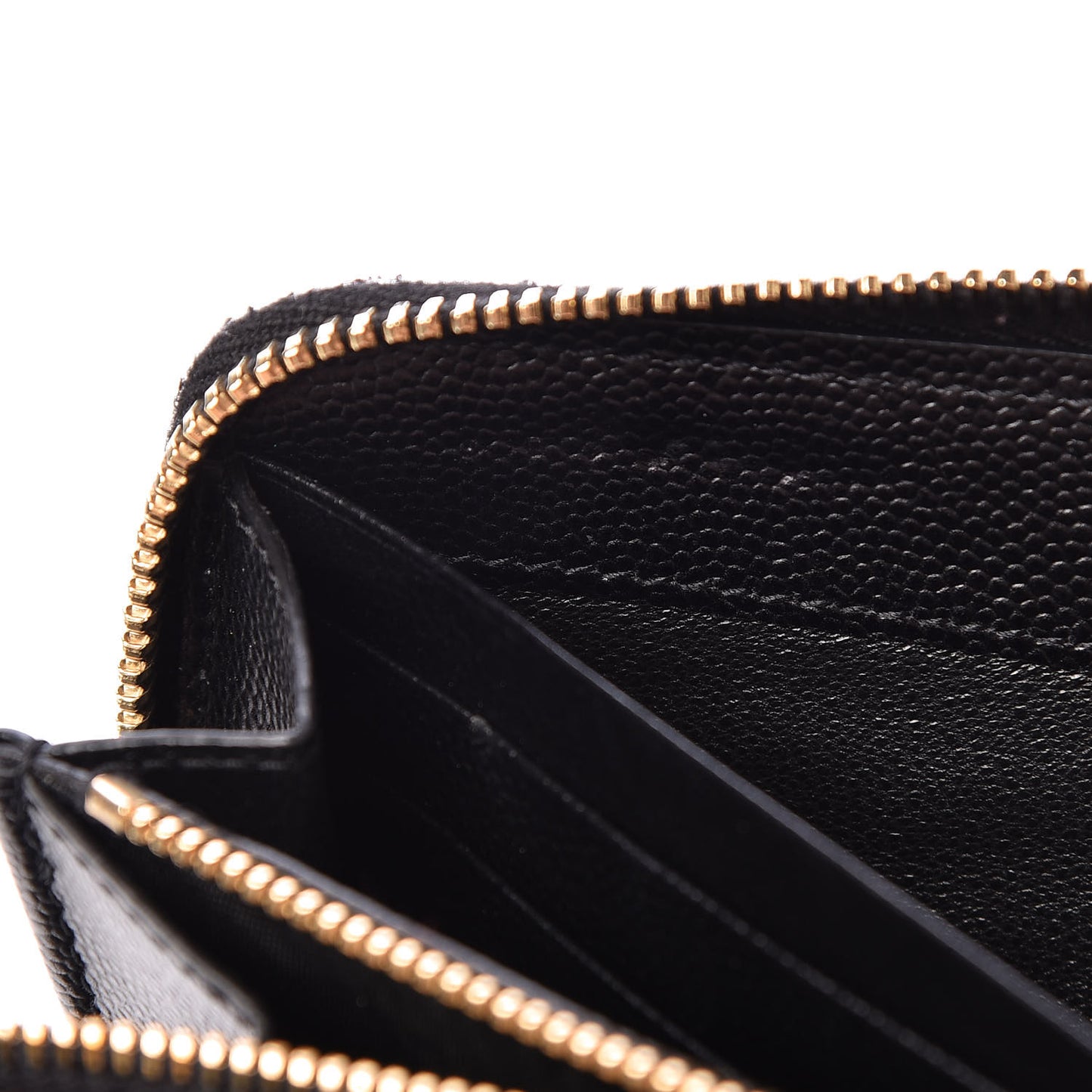 Grain De Poudre Matelasse Chevron Monogram Zip Around Wallet Black